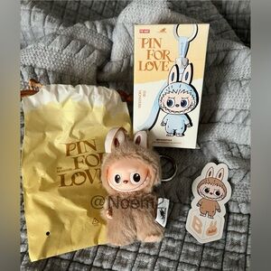 Official Popmart Pin For Love Labubu Letter B